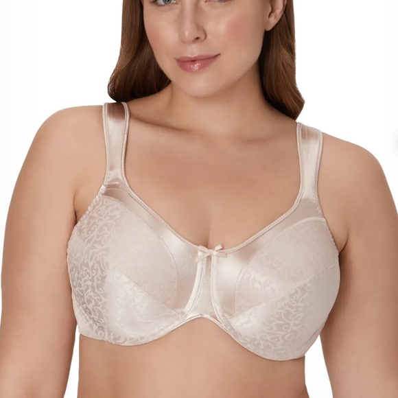 Bali Satin Tracings Underwire Minimizer Bra DF3562 Beige E8V 36G NWT - Picture 1 of 8